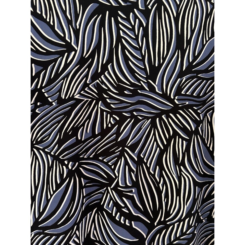 Anne Klein Dress Womens Large L Blue Black Printed Faux Wrap Sheath Work - Picture 16 of 16